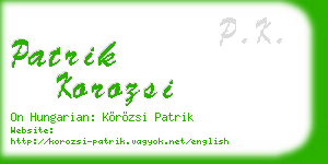 patrik korozsi business card